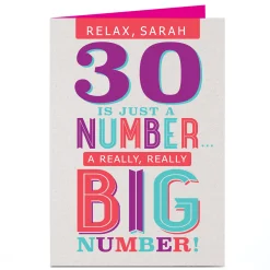 Card Factory Personalised 30th Birthday Card - Just A Number...