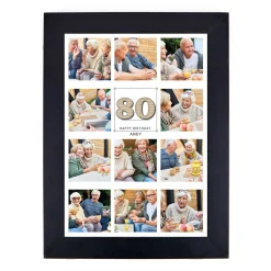 Hot Personalised 80th Birthday Milestone Age Photo Print - Vintage Collage, Editable Age 80Th Birthday|Personalised Canvas & Wall Art