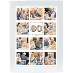 Hot Personalised 80th Birthday Milestone Age Photo Print - Vintage Collage, Editable Age 80Th Birthday|Personalised Canvas & Wall Art