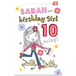 Kids Card Factory Personalised 10th Birthday Card - Birthday Girl