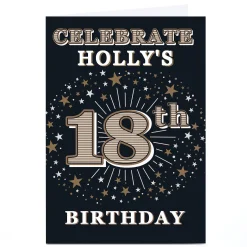 Personalised 18th Birthday Invitation - Gold Stars 18Th Birthday|Invitations