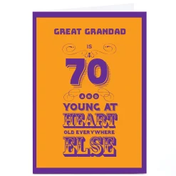 Clearance Personalised 70th Birthday Card - Young At Heart [Great-Grandad] For Grandad|70Th Birthday