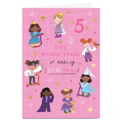 Kids Card Factory Personalised 5th Birthday Card - 5 Whole Years if Amazing Little You