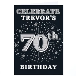 Personalised 70th Birthday Invitation - Silver Stars 70Th Birthday|Invitations