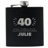 Best Personalised 40th Birthday Hip Flask - Black & Silver 40Th Birthday|Personalised Jewellery And Keepsakes