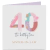 Card Factory Personalised 40th Birthday Card - Sister in Law, Birthday Time