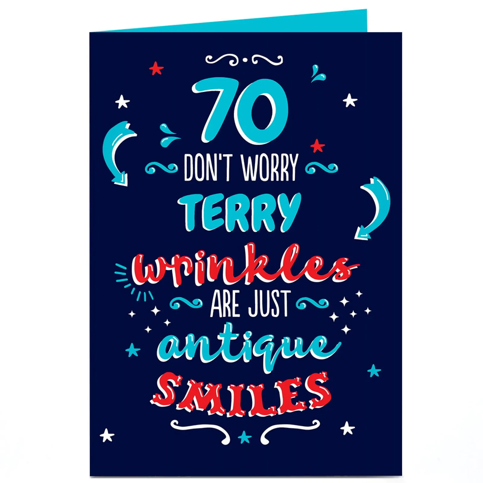 Card Factory Personalised 70th Birthday Card - Antique Smiles
