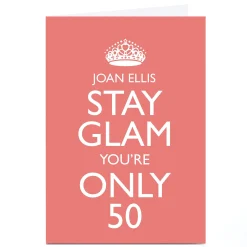 Discount Personalised 50th Birthday Card - Stay Glam For Wife|For Sister