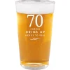 Personalised 70th Birthday Pint Glass - Cheers, Drink Up! 70Th Birthday|Personalised Glasses
