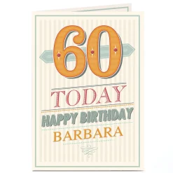 Discount Personalised 60th Birthday Card - Stripes For Uncle|For Son