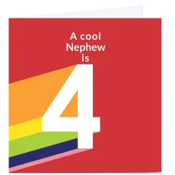 Kids Card Factory Personalised 4th Birthday Card - A Cool 4