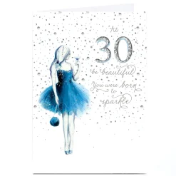 Sale Personalised 30th Birthday Card - Born to Sparkle For Wife|For Sister