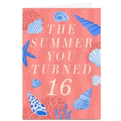 Card Factory Personalised 16th Birthday Card - The Summer You Turned 16