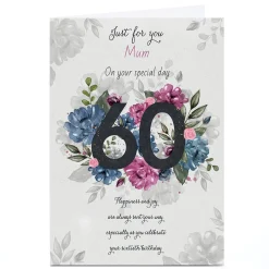 Card Factory Personalised 60th Birthday Card - Your Sixtieth Birthday Mum
