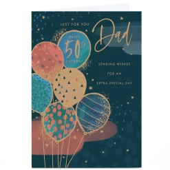Discount Personalised 50th Birthday Card - Bundle of Balloons, Dad For Dad|50Th Birthday