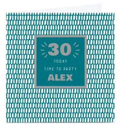 Clearance Personalised 30th Birthday Card - Time To Party Green, Editable Age BOY For Uncle|For Son