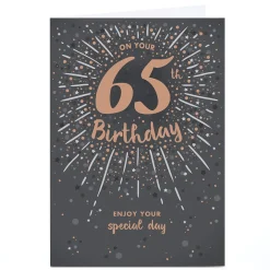 New Personalised 65th Birthday Card - Black and Bronze Special Day For Wife|For Sister