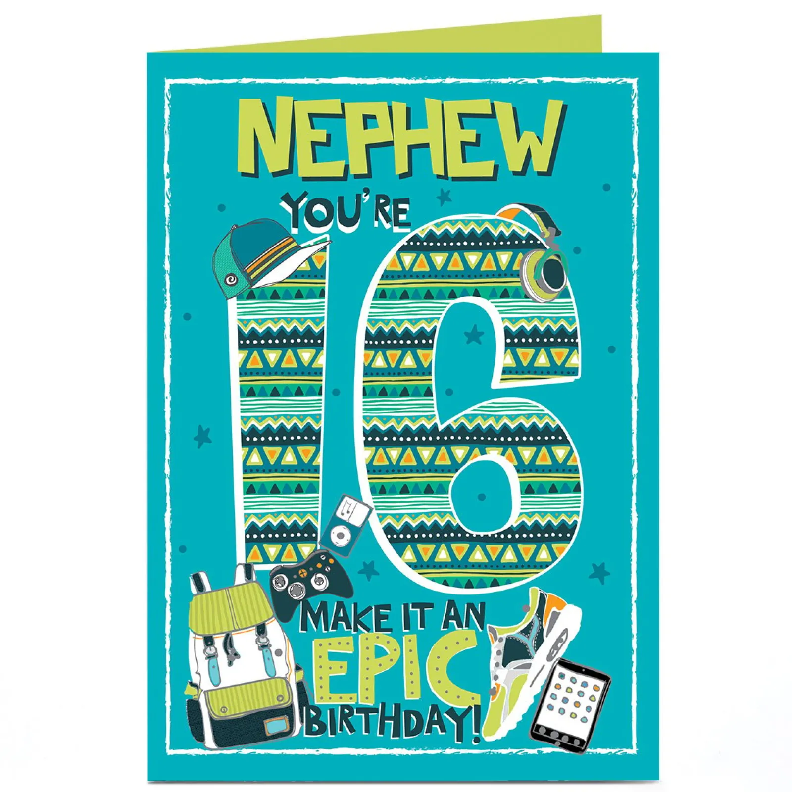 Card Factory Personalised 16th Birthday Card - Nephew Epic Birthday