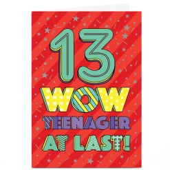 Kids Card Factory Personalised 13th Birthday Card - Teenager at Last