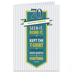 Card Factory Personalised 70th Birthday Card - Seen It. Done It.