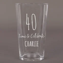 Card Factory Personalised 40th Birthday Pint Glass - Time To Celebrate