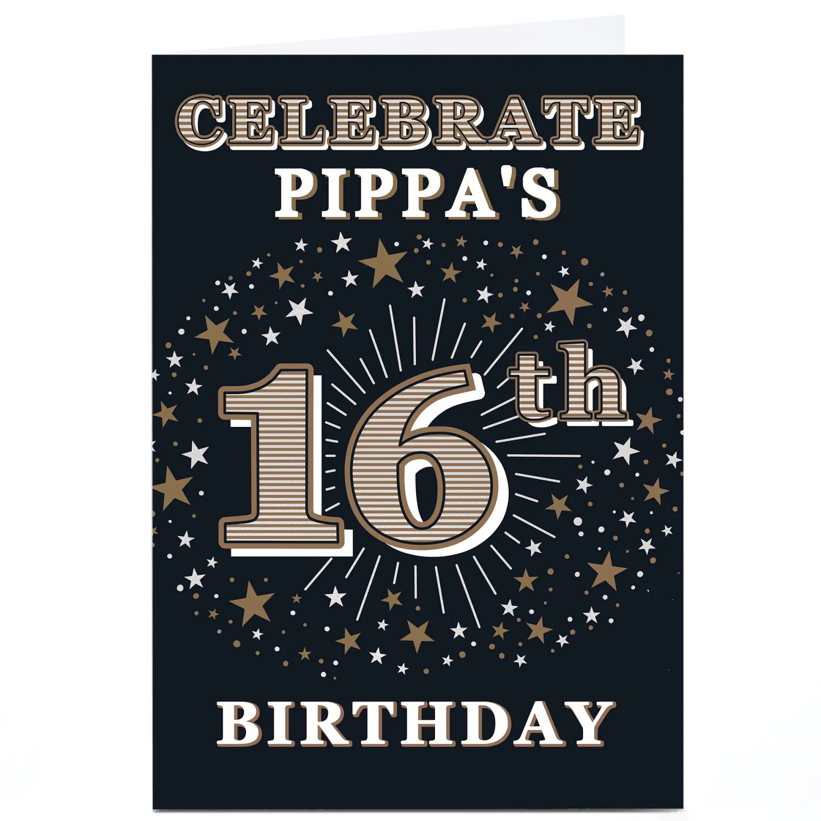 Discount Personalised 16th Birthday Invitation - Gold Stars 16Th Birthday|Invitations