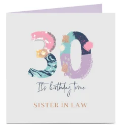 Sale Personalised 30th Birthday Card - It's Birthday Time! For Wife|For Sister