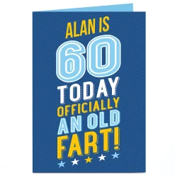 BOY Card Factory Personalised 60th Birthday Card - Officially An Old Fart