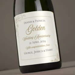 Card Factory Personalised 50th Wedding Anniversary Cava - Gold