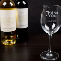 Card Factory Personalised Thank You Stars Wine Glass