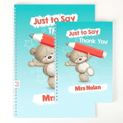 Card Factory Personalised Thank You Teacher Notebook - Hugs, Just To Say