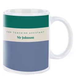 Outlet Personalised Thank You Teacher Mug - Green Stripes Personalised Mugs|Mugs