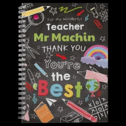 Best Personalised Thank You Teacher Notebook - Chalkboard, You're The Best Personalised Notebooks And Stationery|Notebooks & Stationery