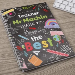 Best Personalised Thank You Teacher Notebook - Chalkboard, You're The Best Personalised Notebooks And Stationery|Notebooks & Stationery