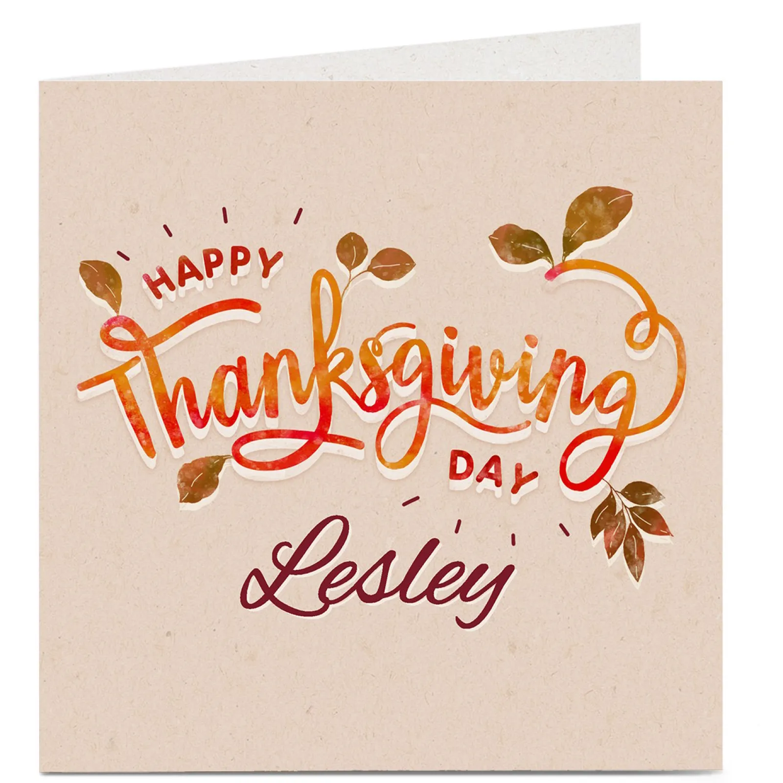 Sale Personalised Thanksgiving Card - Leaves Thank You
