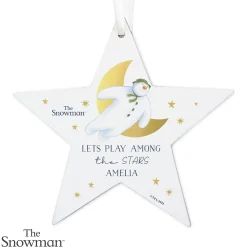 Discount Personalised The Snowman Wooden Star Decoration Kids Personalised Jewellery And Keepsakes|Jewellery & Keepsakes