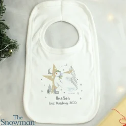 New Personalised The Snowman Magical Adventure Bib Jewellery & Keepsakes|Gifts For Babies