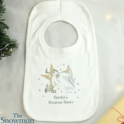 New Personalised The Snowman Magical Adventure Bib Jewellery & Keepsakes|Gifts For Babies