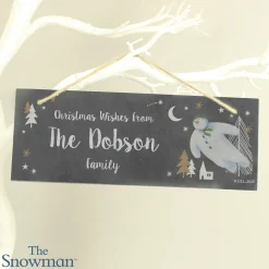 Card Factory Personalised The Snowman Magical Adventure Hanging Slate Plaque