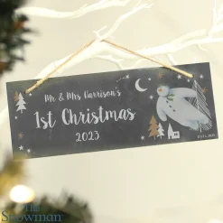 Card Factory Personalised The Snowman Magical Adventure Hanging Slate Plaque