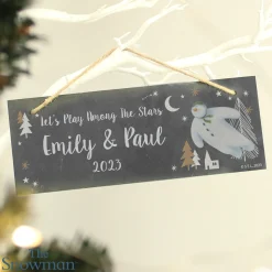 Card Factory Personalised The Snowman Magical Adventure Hanging Slate Plaque