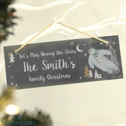 Card Factory Personalised The Snowman Magical Adventure Hanging Slate Plaque