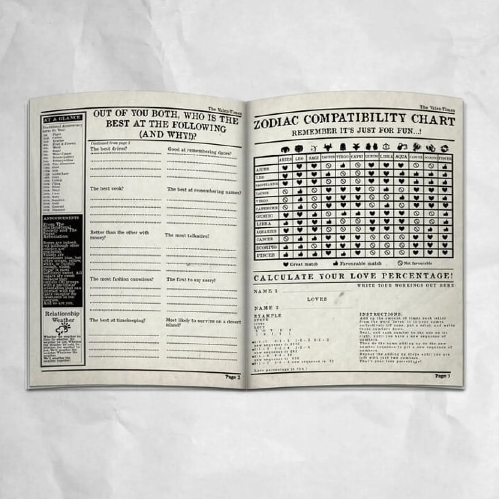 Card Factory Personalised The Valen Times' Personalised Newspaper for Valentine's Day