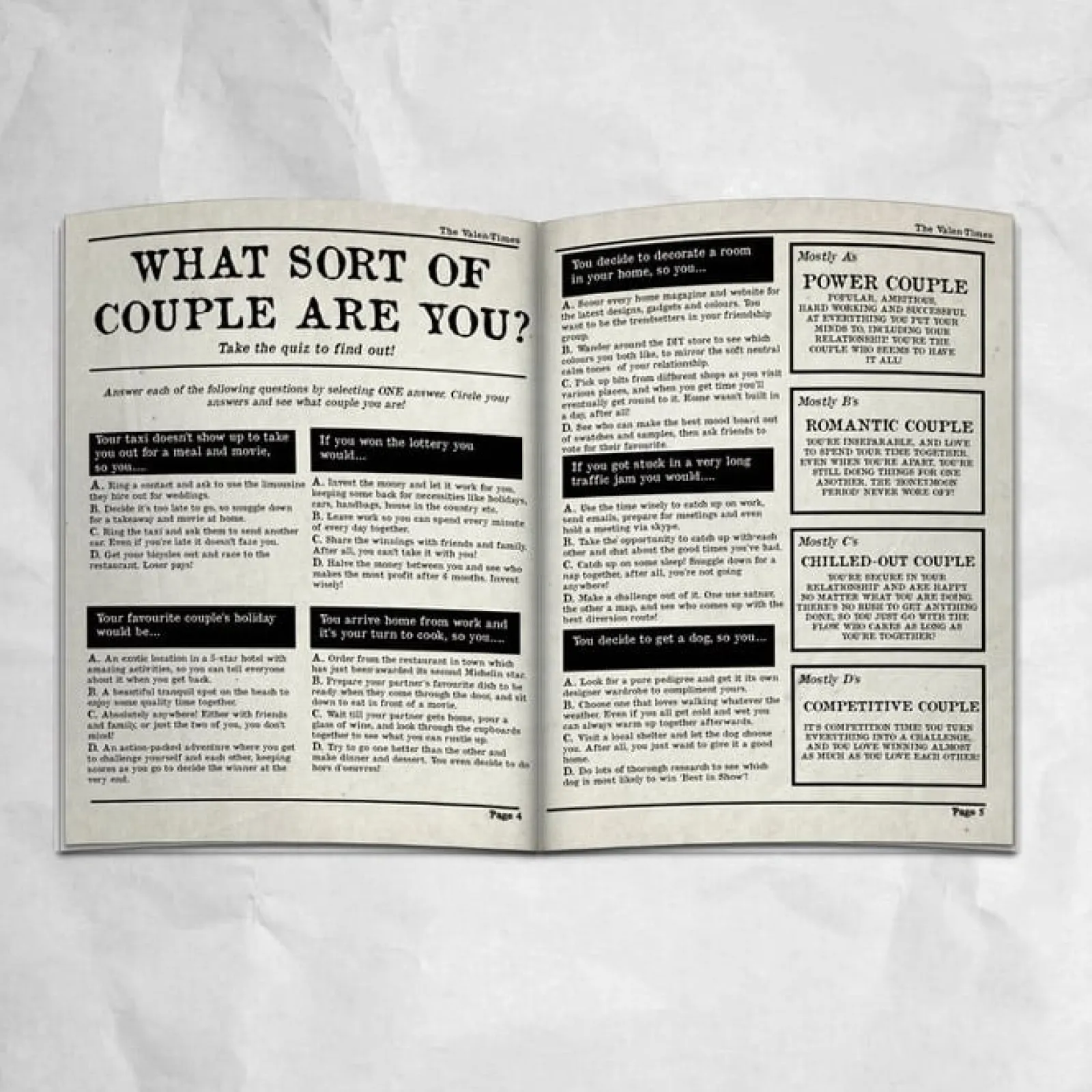 Card Factory Personalised The Valen Times' Personalised Newspaper for Valentine's Day