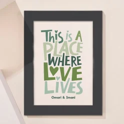 Clearance Personalised This Is A Place Where Love Lives Framed Print Personalised Canvas & Wall Art|Photo Prints & Wall Art