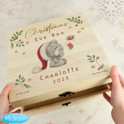 Discount Personalised Tiny Tatty Teddy Large Wooden Christmas Eve Box Kids Gifts For Babies|Gifts For Him
