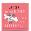 Hot Personalised Totally Pawsome Birthday Card - Filled With Happiness Premium Square|Funny