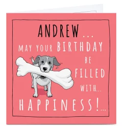 Hot Personalised Totally Pawsome Birthday Card - Filled With Happiness Premium Square|Funny