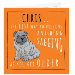 Card Factory Personalised Totally Pawsome Birthday Card - Prevent Sagging