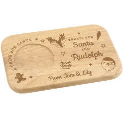 Best Personalised Treats for Santa Wooden Coaster Tray Kids Christmas Gifts|Gifts For Kids